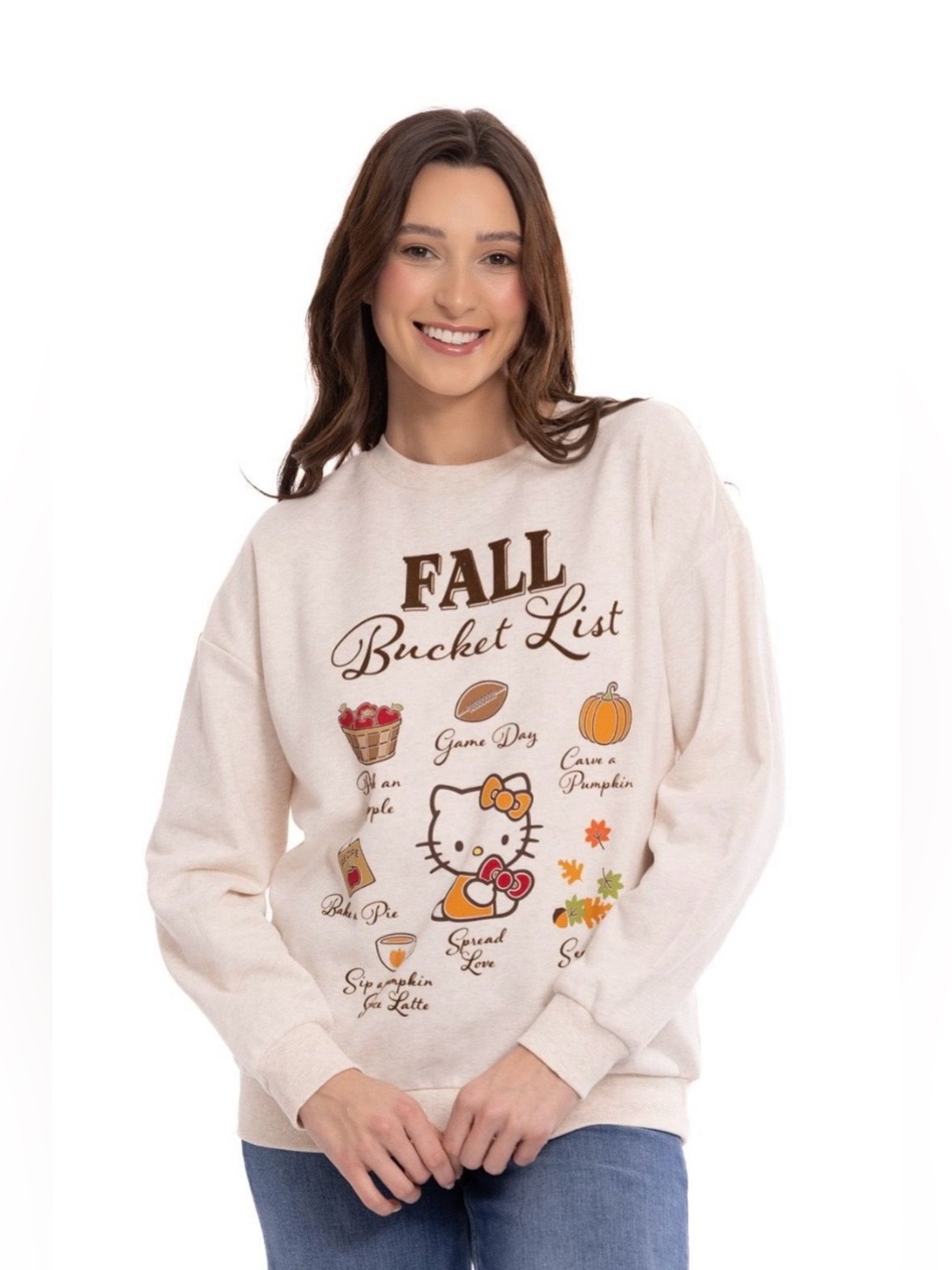 NWT Hello Kitty Harvest Sweatshirt Oversized Size Large - Picture 2 of 7